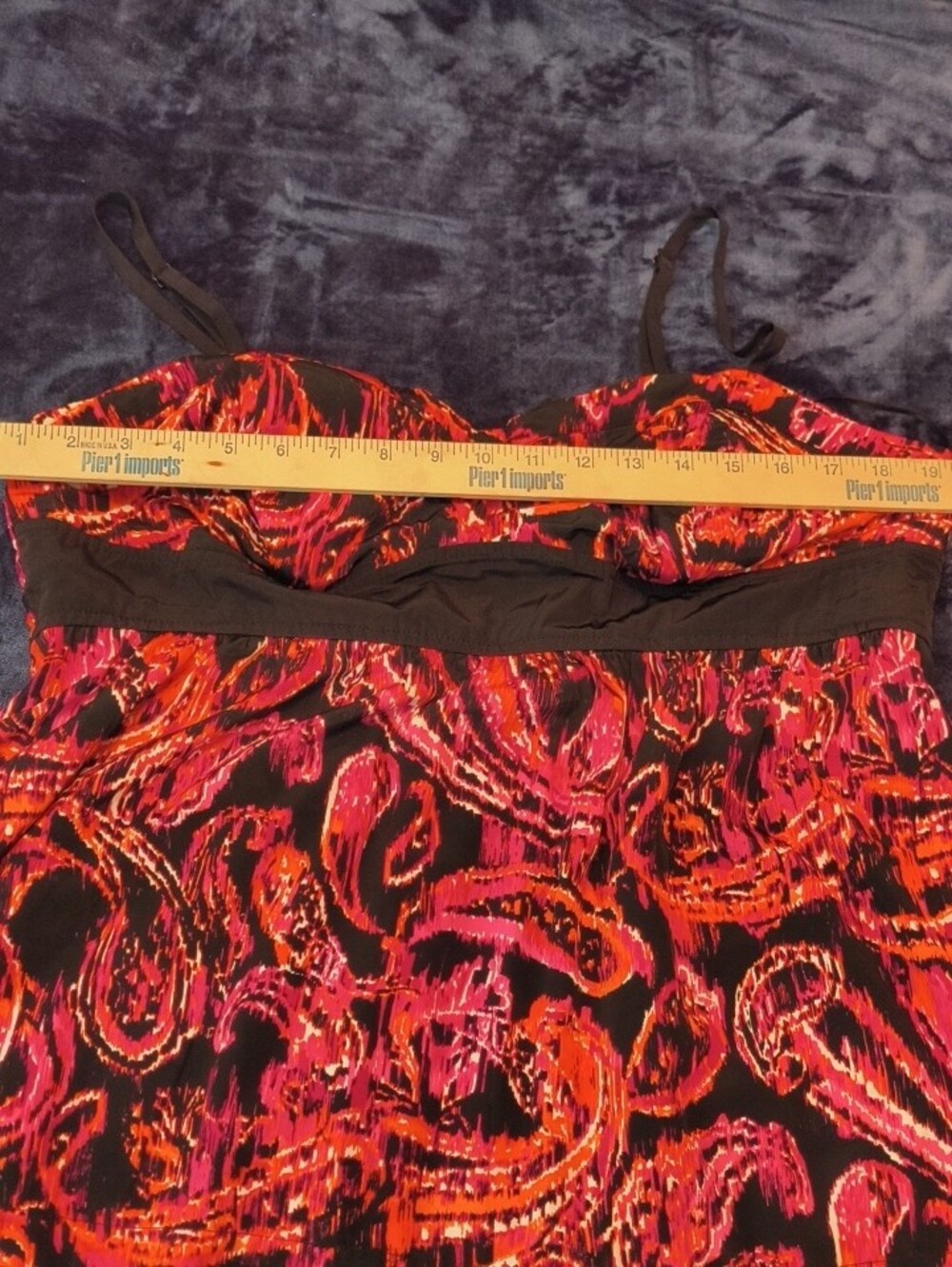Elle Black Camisole with Pink & Orange Paisley Print - Picture 8 of 15